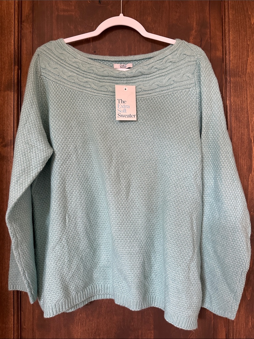 croft & barrow Light Mint Cable Yoke Sweater